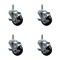 Service Caster 3'' Black Poly Swivel 7/16'' Grip Ring Stem Caster Set with Brake, 4PK SCC-GR20S314-PPUB-BLK-TLB-716138-4 - alternate 1